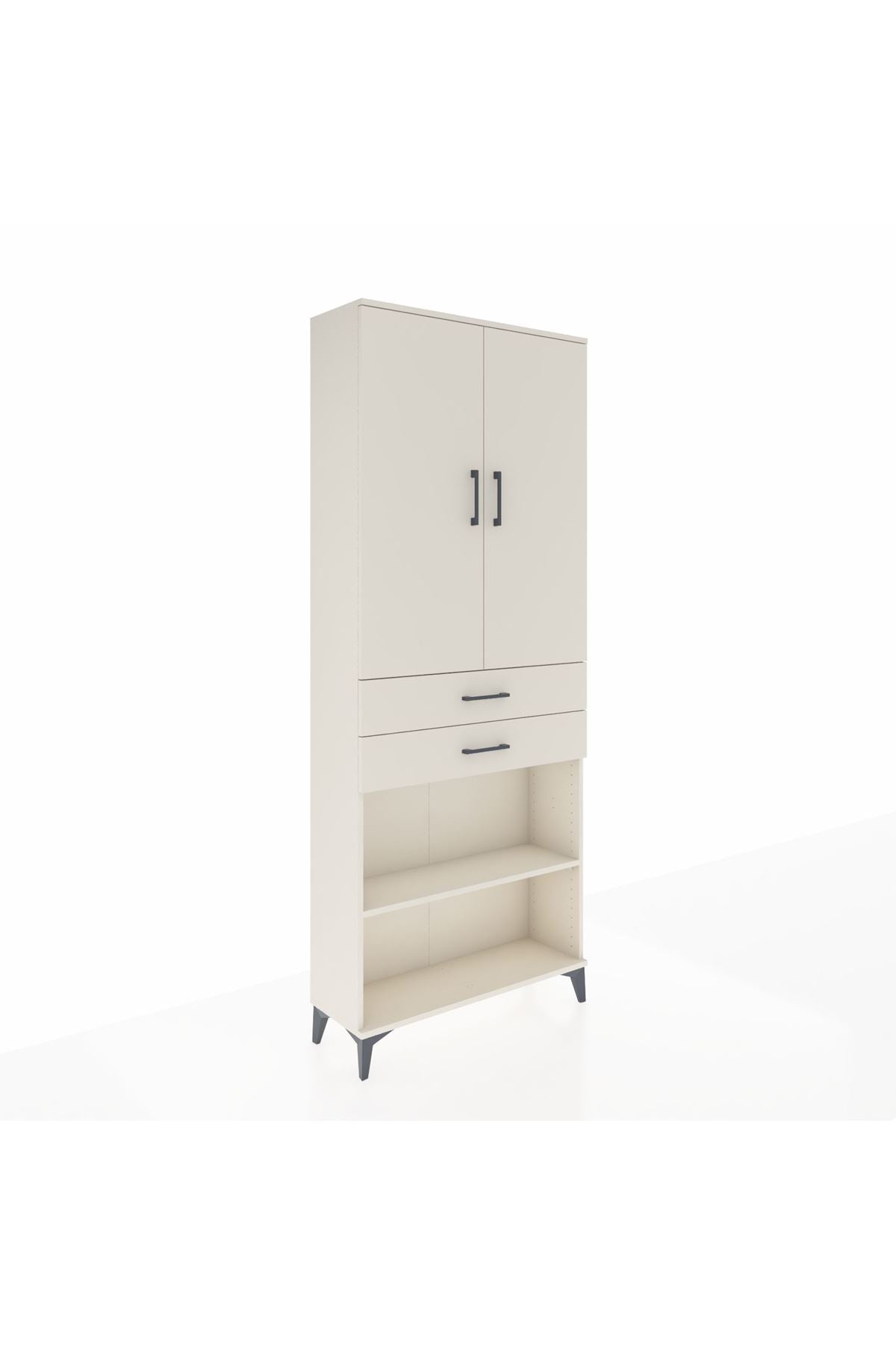 Arges Dolap 4 Raflı 2 Çekmeceli 2 Kapaklı 88x30x221 - S30M153V1A