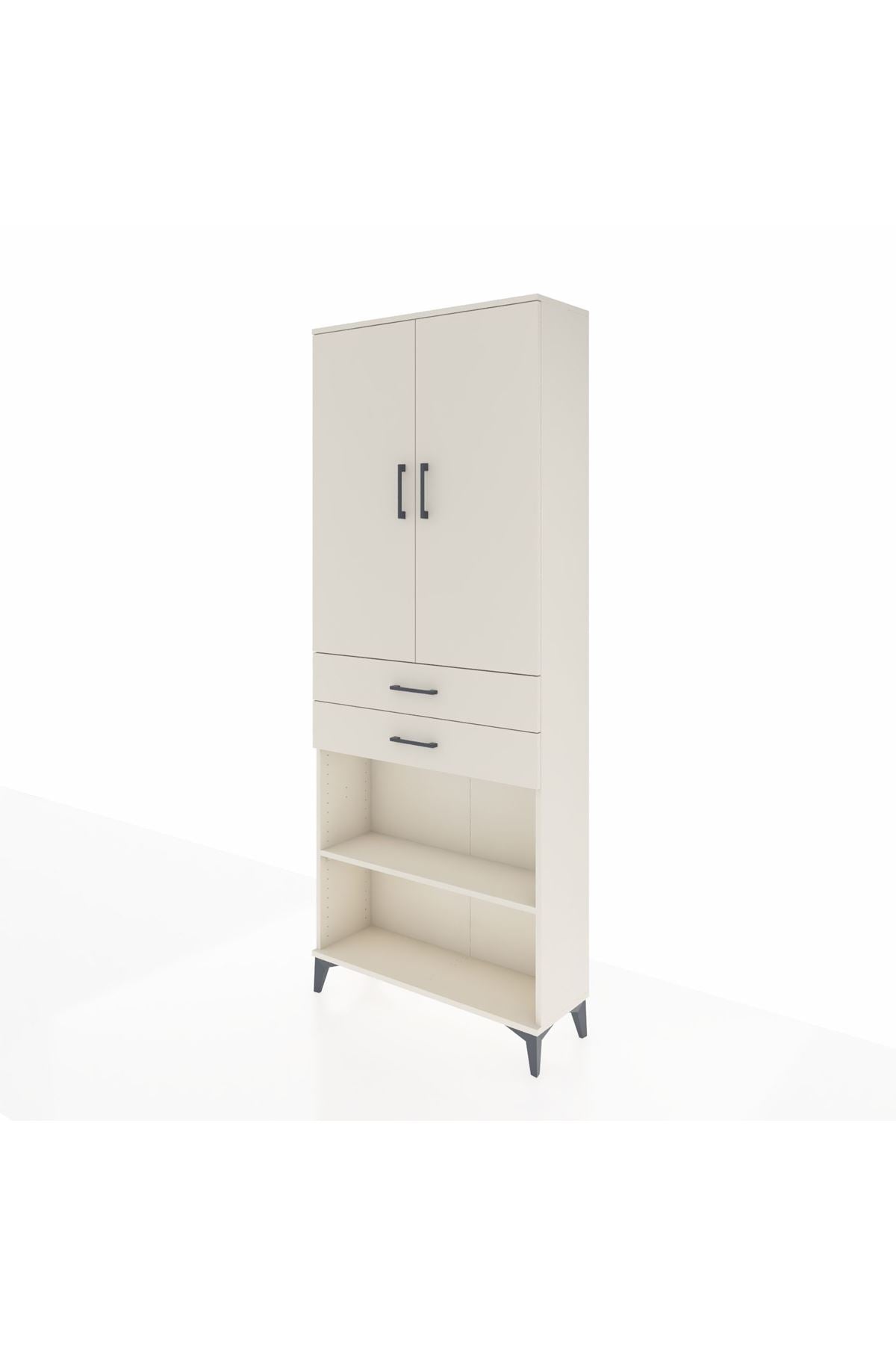Arges Dolap 4 Raflı 2 Çekmeceli 2 Kapaklı 88x30x221 - S30M153V1A