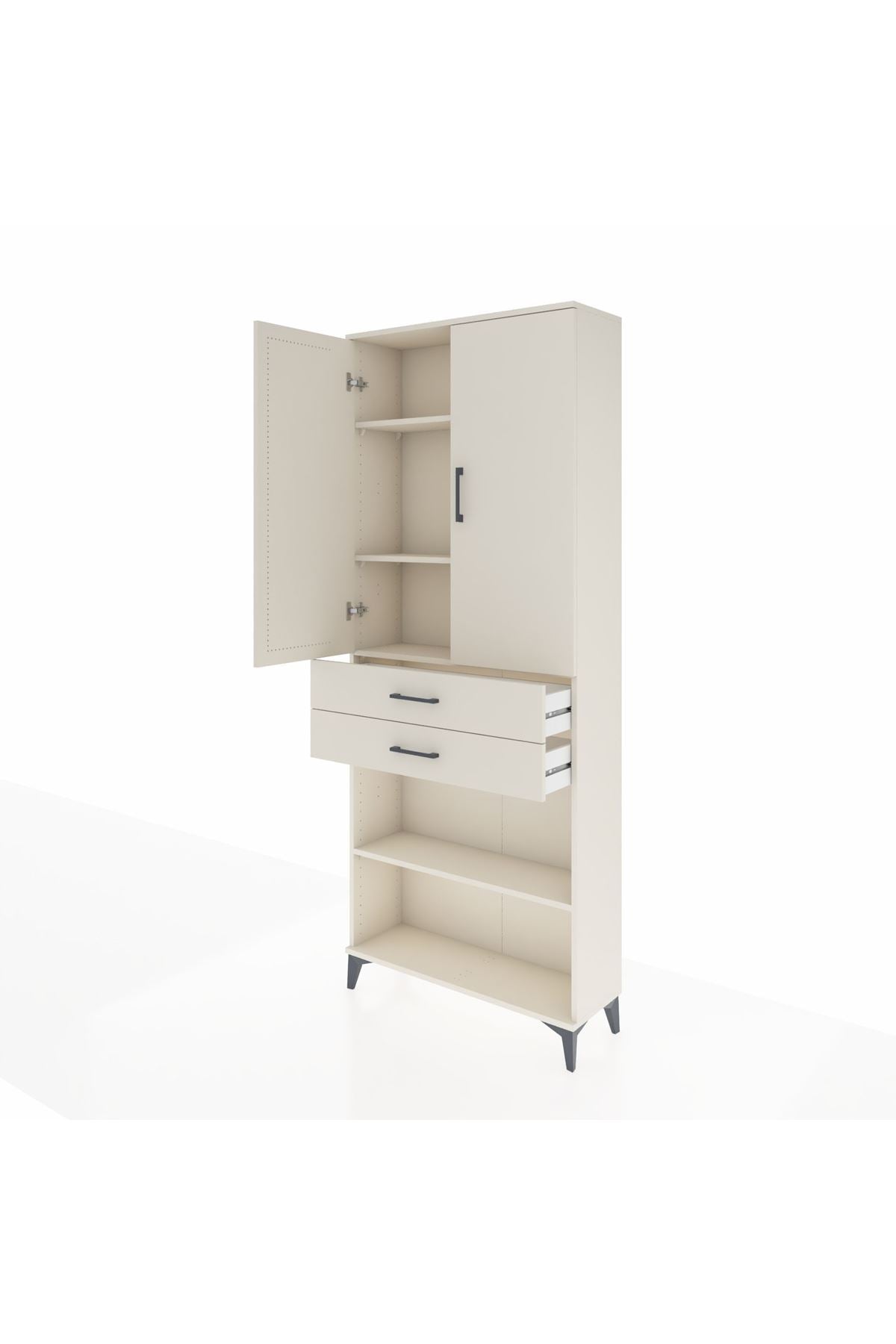 Arges Dolap 4 Raflı 2 Çekmeceli 2 Kapaklı 88x30x221 - S30M153V1A