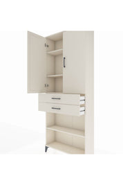 Arges Dolap 4 Raflı 2 Çekmeceli 2 Kapaklı 88x30x221 - S30M153V1A