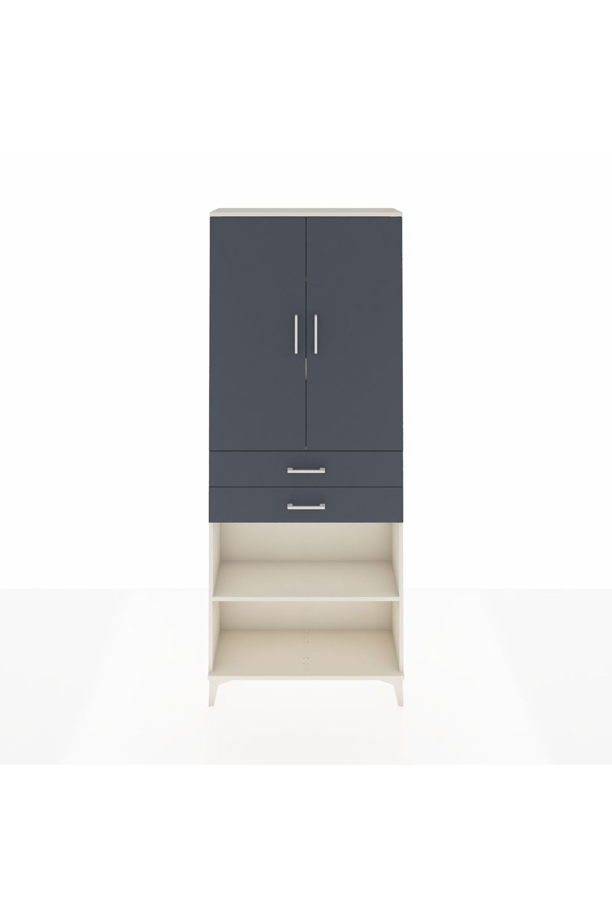 Arges Dolap 4 Raflı 2 Çekmeceli 2 Kapaklı 88x30x221 - S30M153V2A