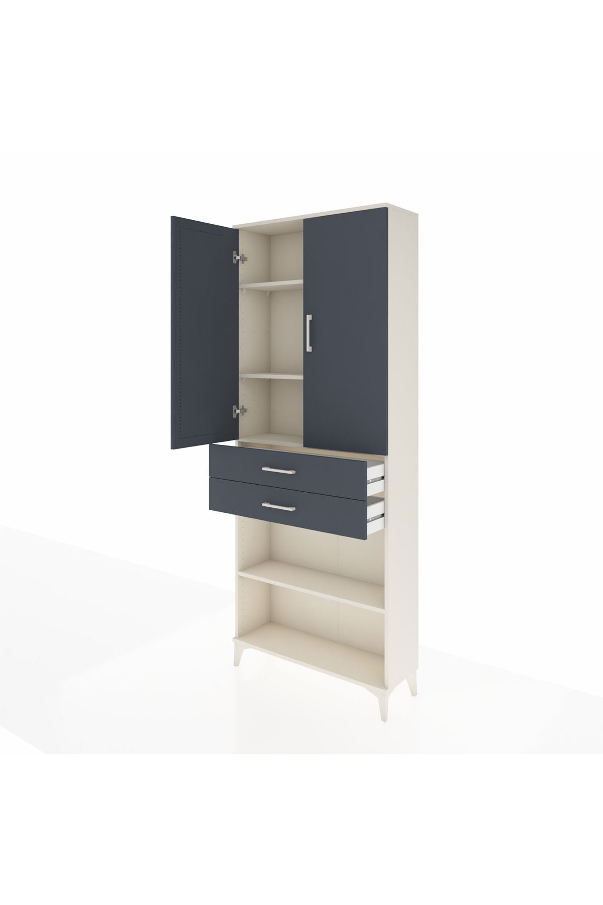 Arges Dolap 4 Raflı 2 Çekmeceli 2 Kapaklı 88x30x221 - S30M153V2A