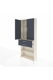 Arges Dolap 4 Raflı 2 Çekmeceli 2 Kapaklı 88x30x221 - S30M153V2A