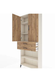 Arges Dolap 4 Raflı 2 Çekmeceli 2 Kapaklı 88x30x221 - S30M153V3A