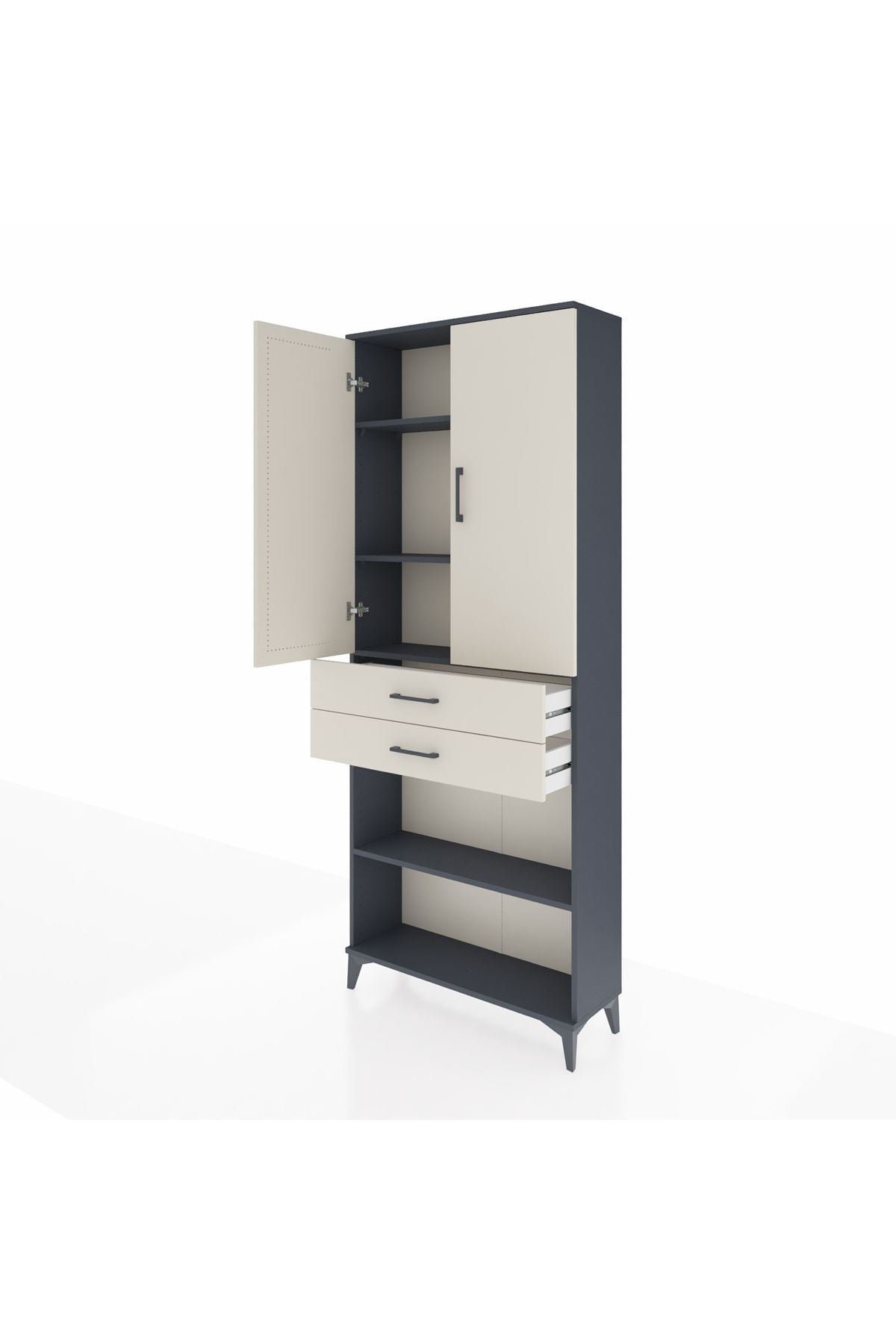 Arges Dolap 4 Raflı 2 Çekmeceli 2 Kapaklı 88x30x221 - S30M153V4A