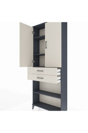Arges Dolap 4 Raflı 2 Çekmeceli 2 Kapaklı 88x30x221 - S30M153V4A