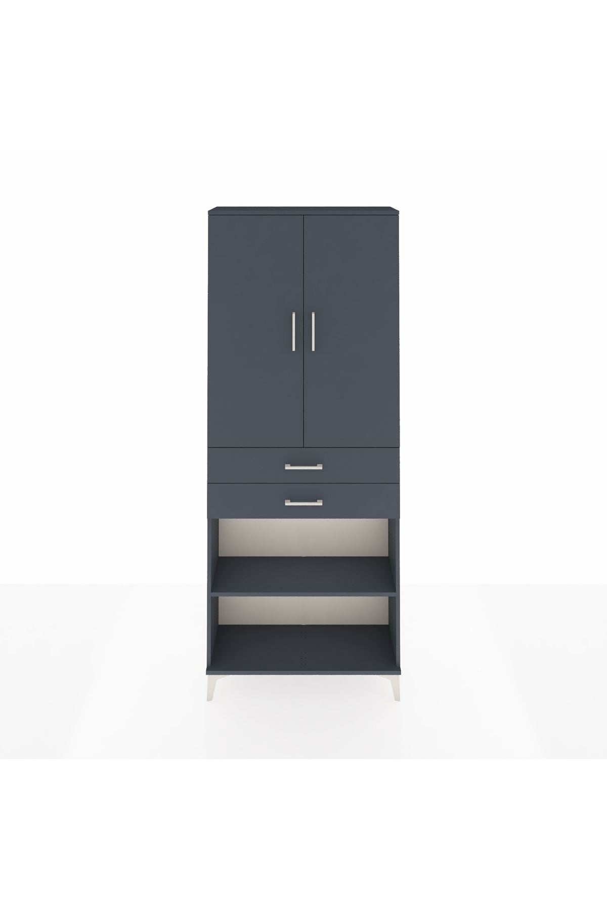 Arges Dolap 4 Raflı 2 Çekmeceli 2 Kapaklı 88x30x221 - S30M153V5A