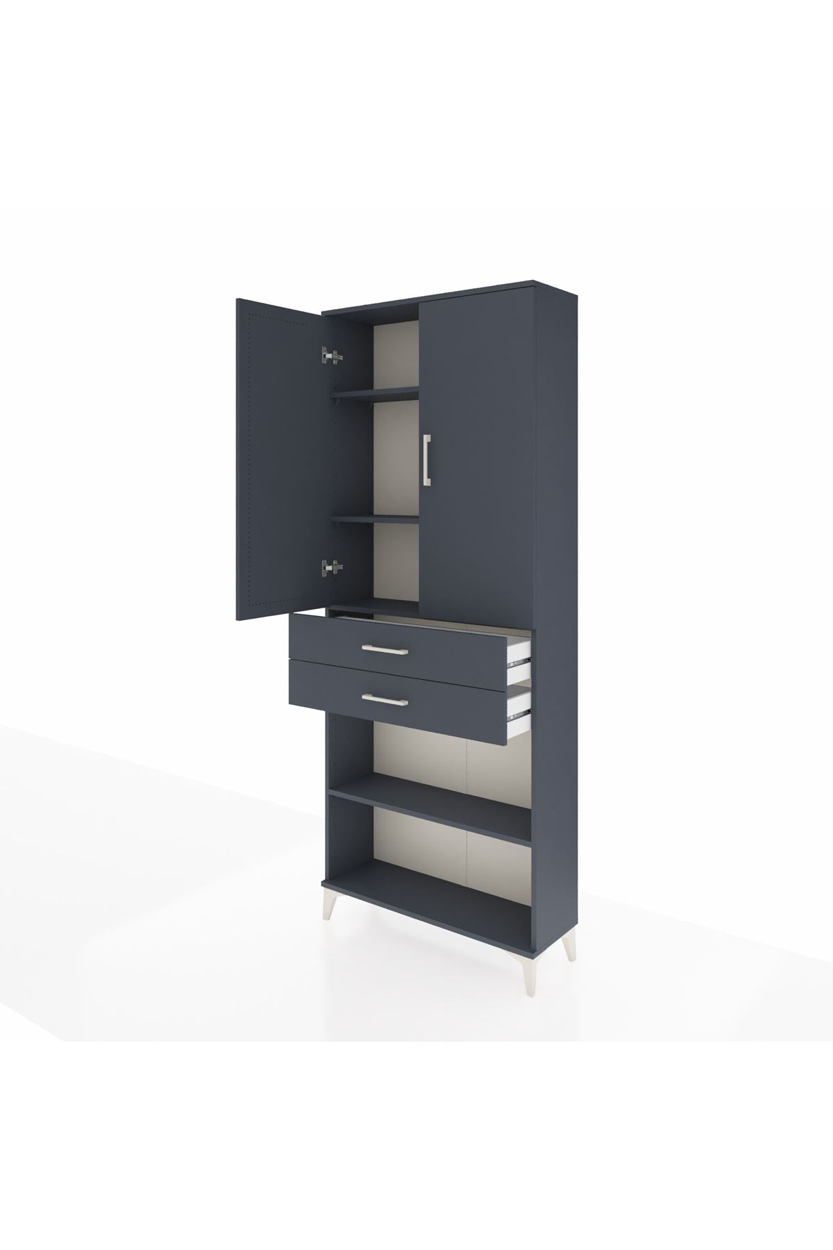 Arges Dolap 4 Raflı 2 Çekmeceli 2 Kapaklı 88x30x221 - S30M153V5A