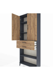 Arges Dolap 4 Raflı 2 Çekmeceli 2 Kapaklı 88x30x221 - S30M153V6A