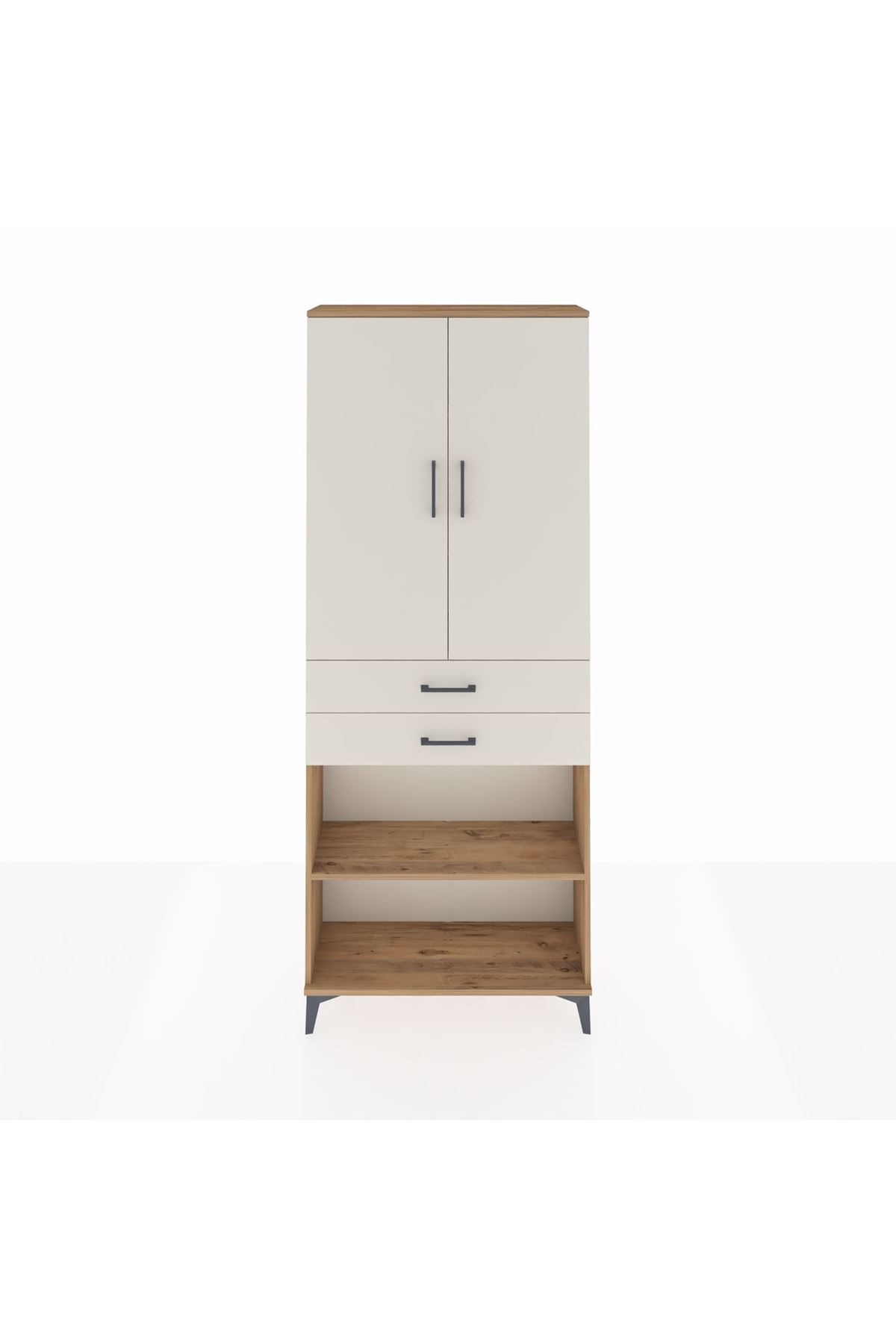 Arges Dolap 4 Raflı 2 Çekmeceli 2 Kapaklı 88x30x221 - S30M153V7A