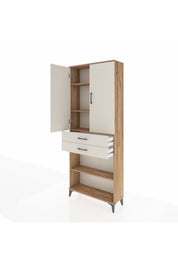 Arges Dolap 4 Raflı 2 Çekmeceli 2 Kapaklı 88x30x221 - S30M153V7A