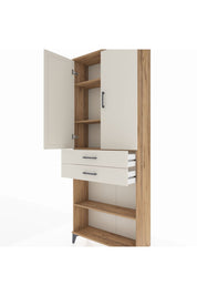 Arges Dolap 4 Raflı 2 Çekmeceli 2 Kapaklı 88x30x221 - S30M153V7A
