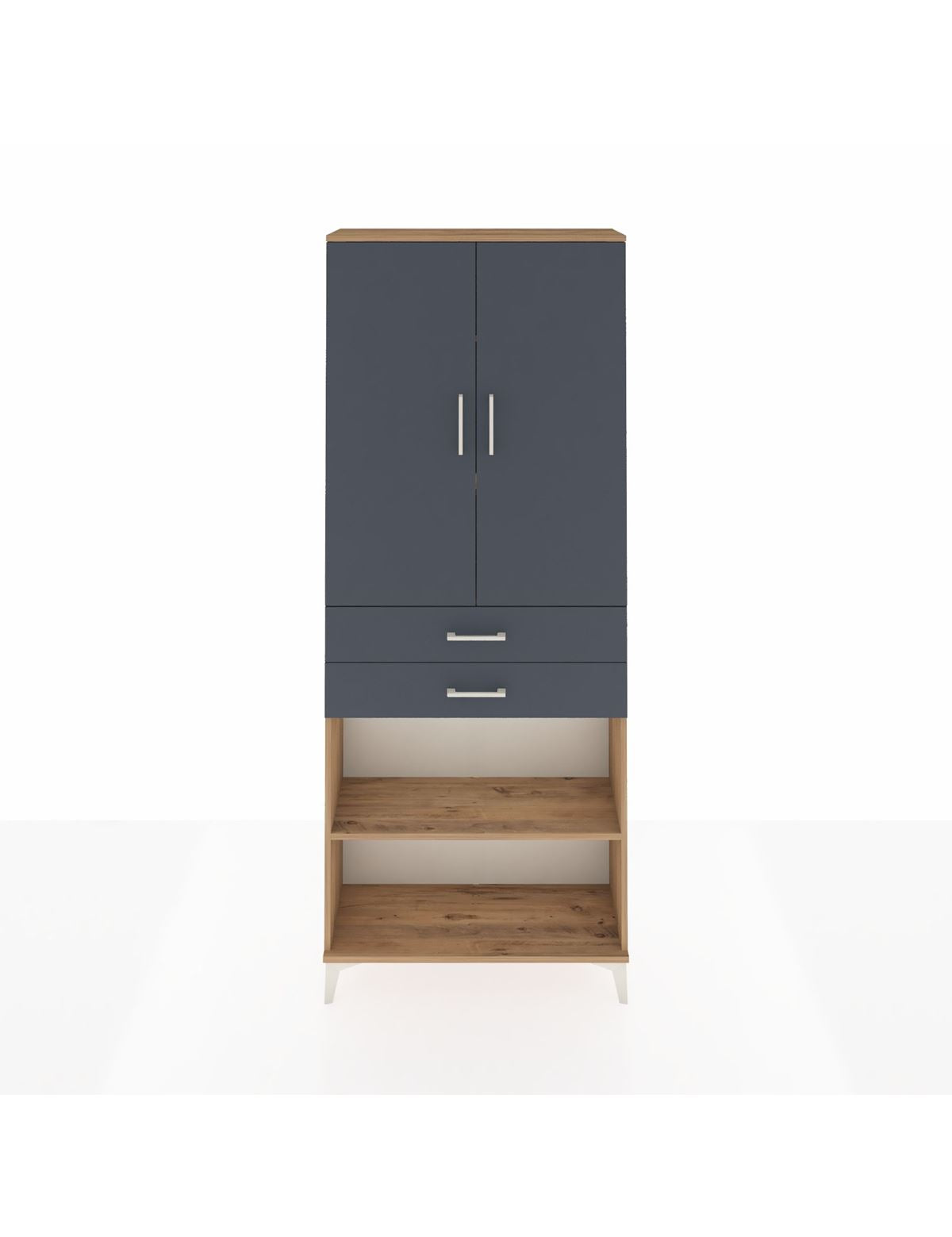 Arges Dolap 4 Raflı 2 Çekmeceli 2 Kapaklı 88x30x221 - S30M153V8A