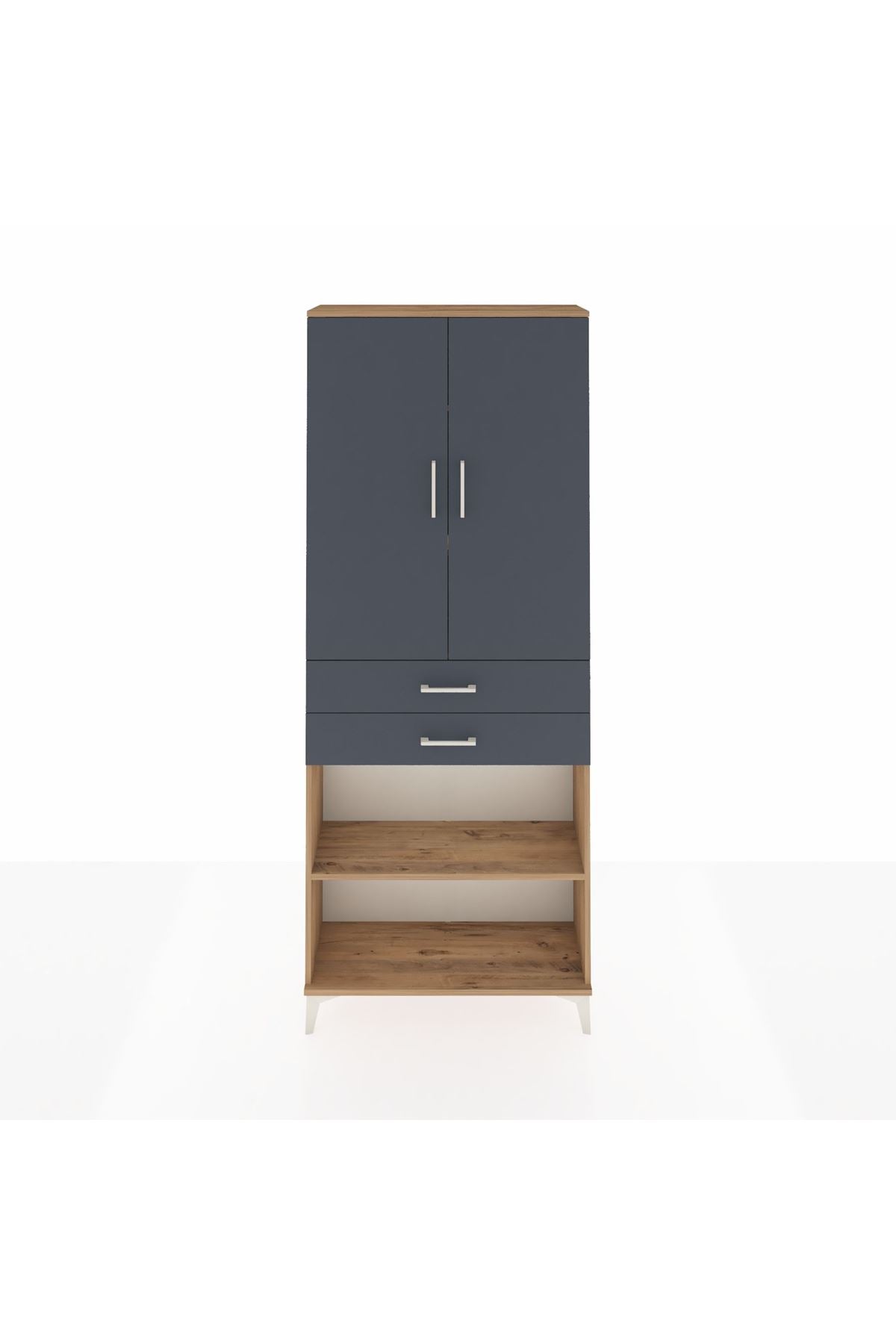 Arges Dolap 4 Raflı 2 Çekmeceli 2 Kapaklı 88x30x221 - S30M153V8A