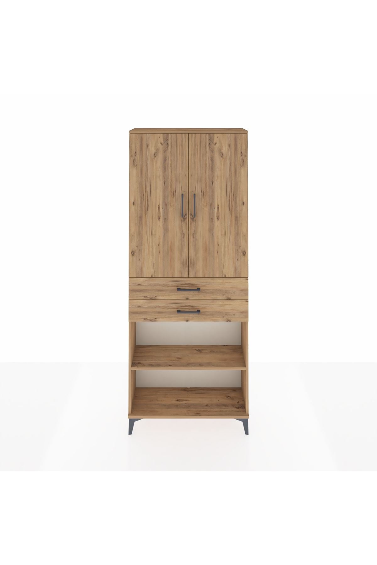 Arges Dolap 4 Raflı 2 Çekmeceli 2 Kapaklı 88x30x221 - S30M153V9A