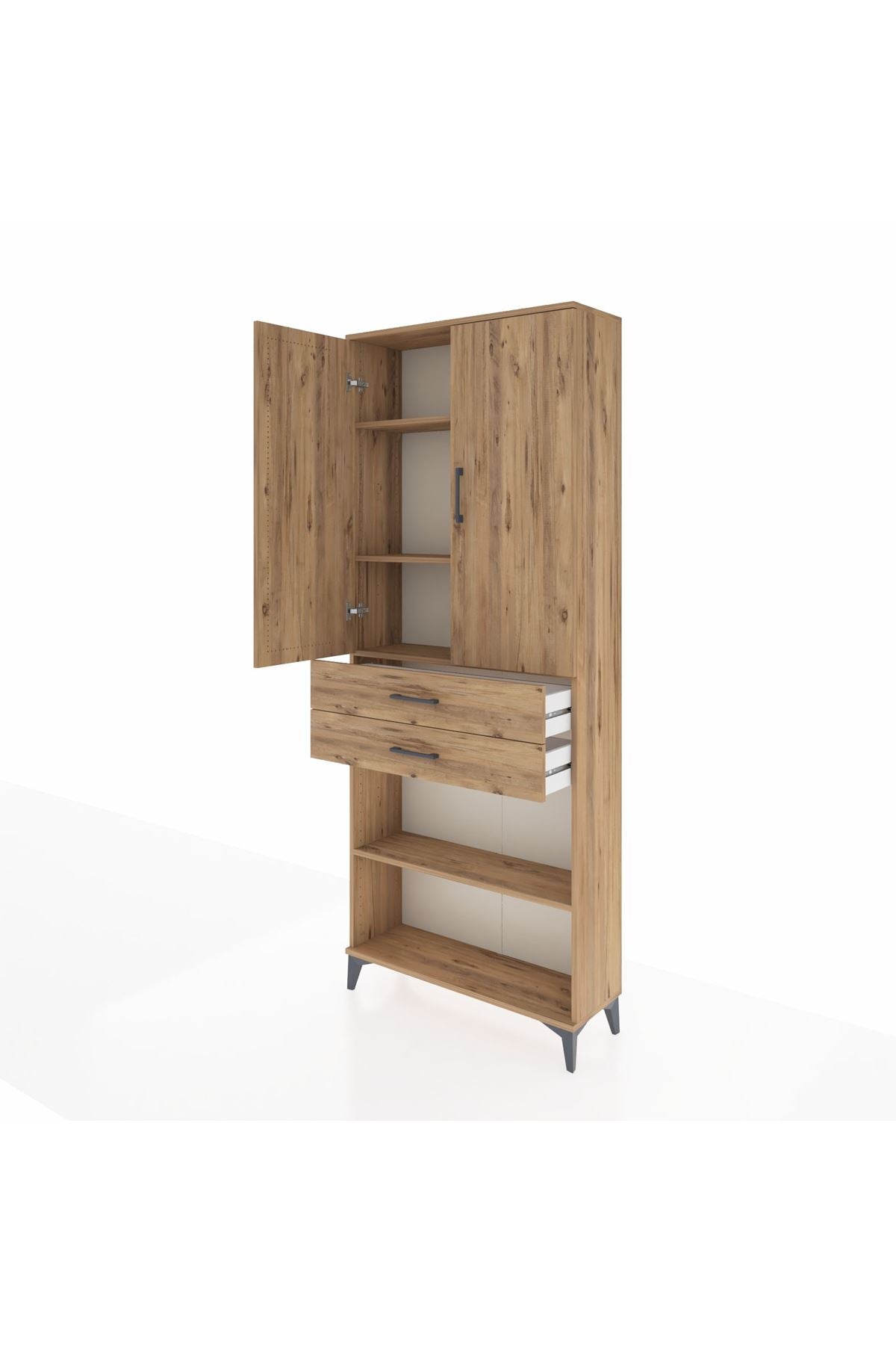 Arges Dolap 4 Raflı 2 Çekmeceli 2 Kapaklı 88x30x221 - S30M153V9A