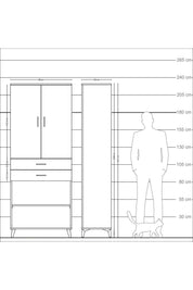 Arges Dolap 4 Raflı 2 Çekmeceli 2 Kapaklı 88x30x221 - S30M153V9A