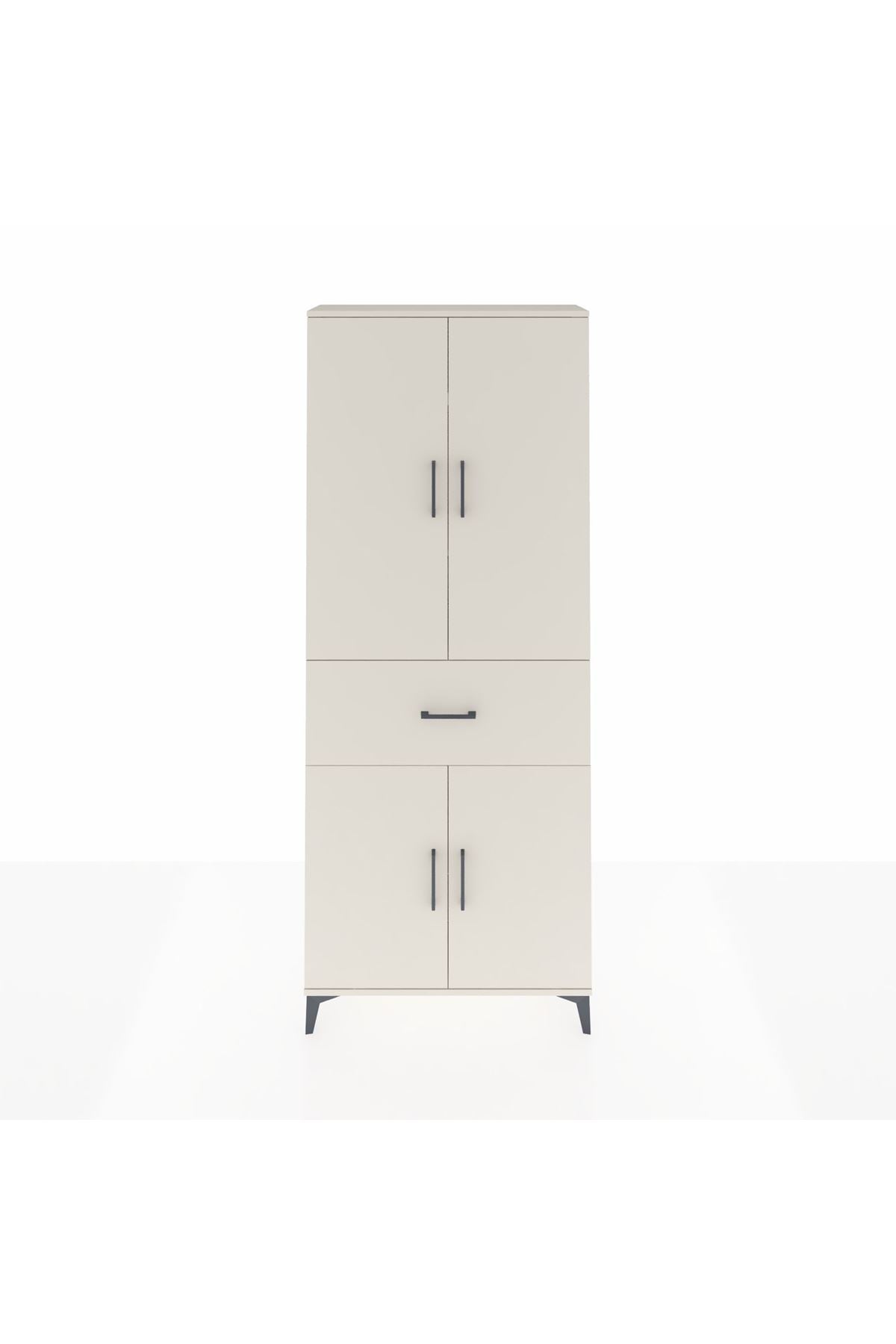 Arges Dolap 4 Raflı Tek Çekmeceli 4 Kapaklı 88x30x221 - S30M154V1A