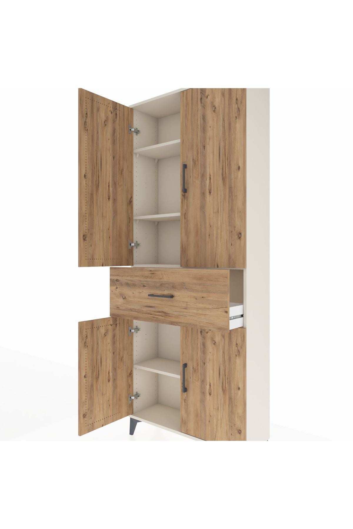 Arges Dolap 4 Raflı Tek Çekmeceli 4 Kapaklı 88x30x221 - S30M154V3A