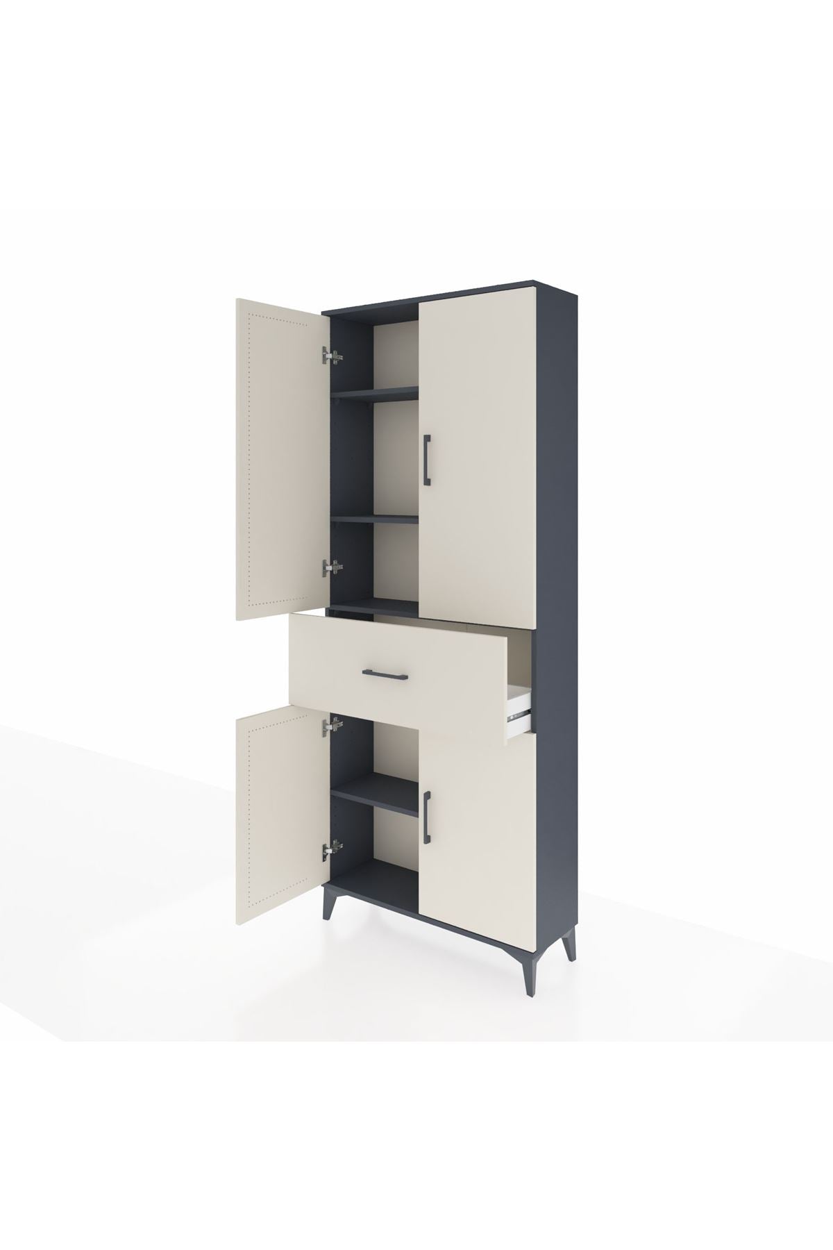 Arges Dolap 4 Raflı Tek Çekmeceli 4 Kapaklı 88x30x221 - S30M154V4A