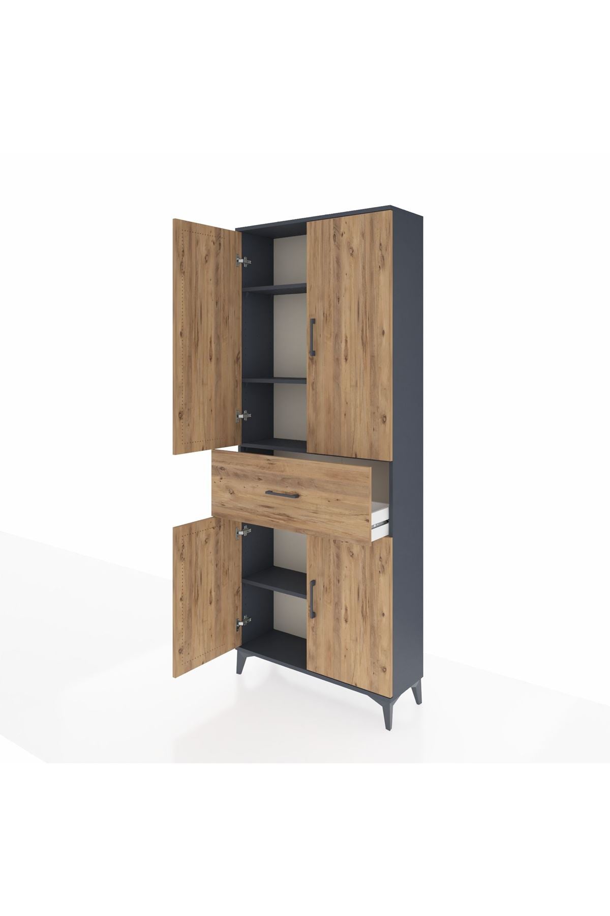 Arges Dolap 4 Raflı Tek Çekmeceli 4 Kapaklı 88x30x221 - S30M154V6A