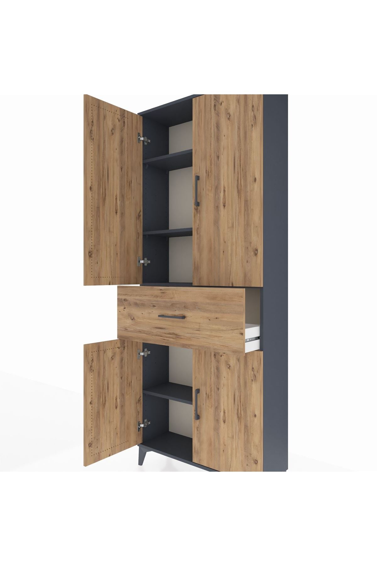Arges Dolap 4 Raflı Tek Çekmeceli 4 Kapaklı 88x30x221 - S30M154V6A