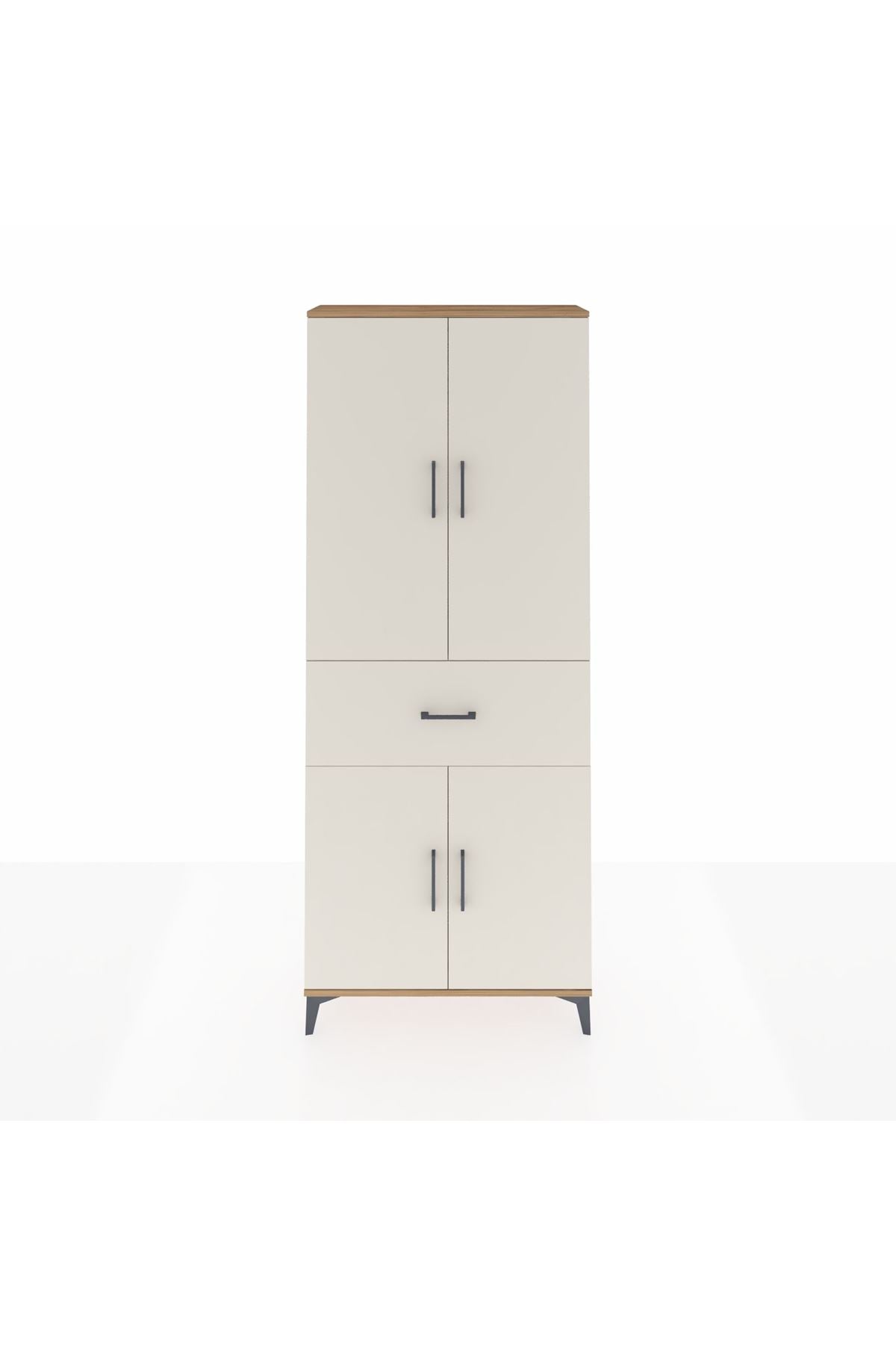 Arges Dolap 4 Raflı Tek Çekmeceli 4 Kapaklı 88x30x221 - S30M154V7A