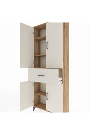 Arges Dolap 4 Raflı Tek Çekmeceli 4 Kapaklı 88x30x221 - S30M154V7A