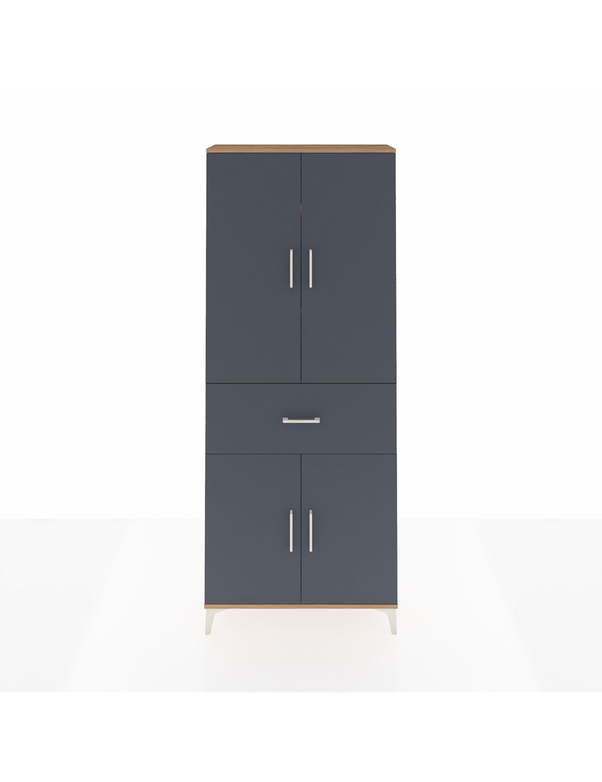 Arges Dolap 4 Raflı Tek Çekmeceli 4 Kapaklı 88x30x221 - S30M154V8A