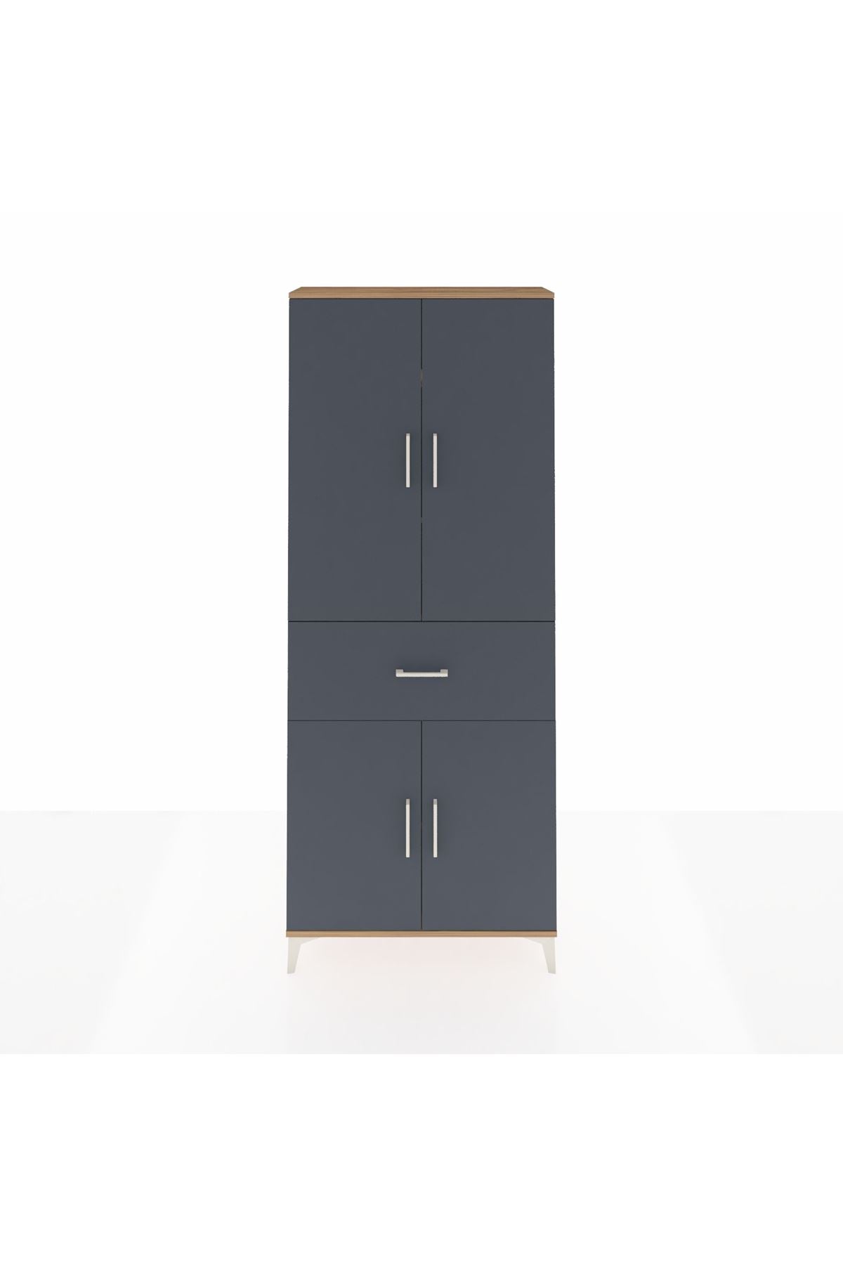 Arges Dolap 4 Raflı Tek Çekmeceli 4 Kapaklı 88x30x221 - S30M154V8A