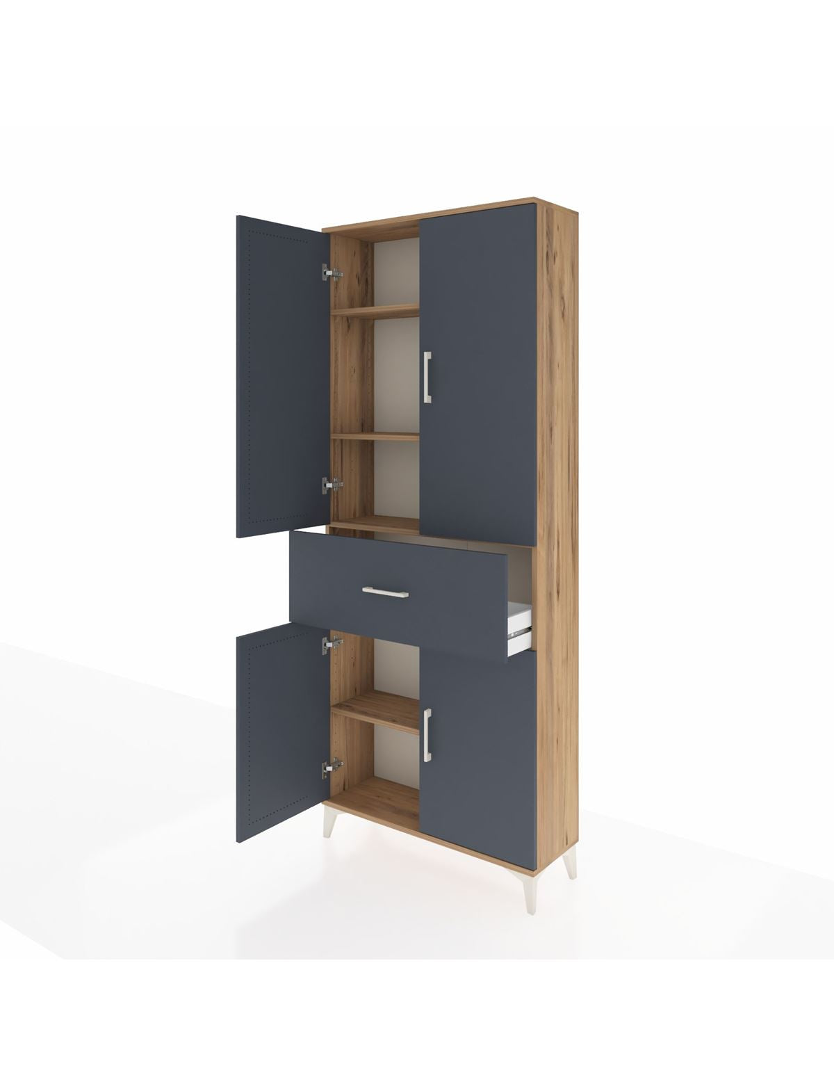 Arges Dolap 4 Raflı Tek Çekmeceli 4 Kapaklı 88x30x221 - S30M154V8A