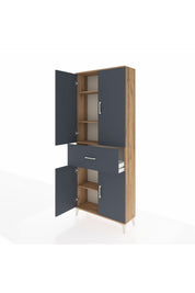 Arges Dolap 4 Raflı Tek Çekmeceli 4 Kapaklı 88x30x221 - S30M154V8A
