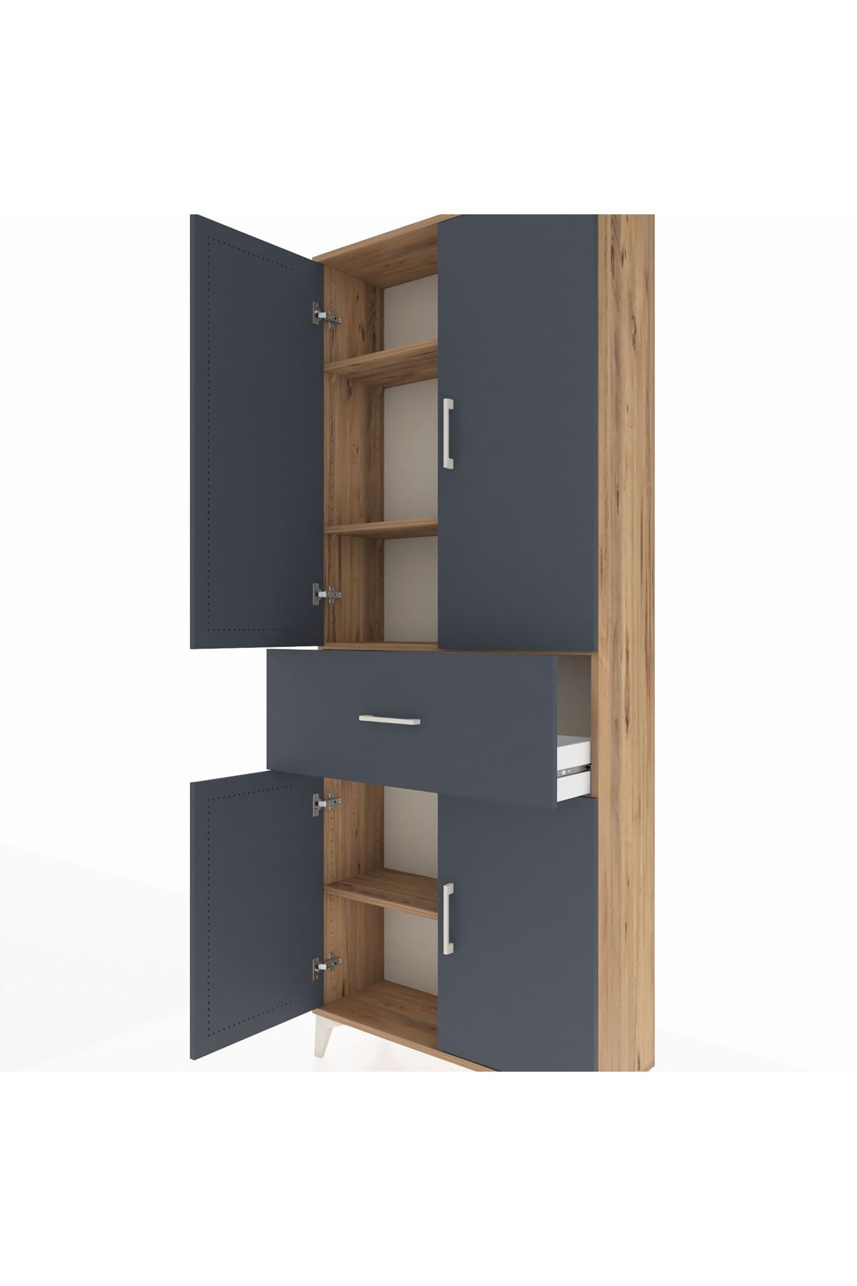 Arges Dolap 4 Raflı Tek Çekmeceli 4 Kapaklı 88x30x221 - S30M154V8A