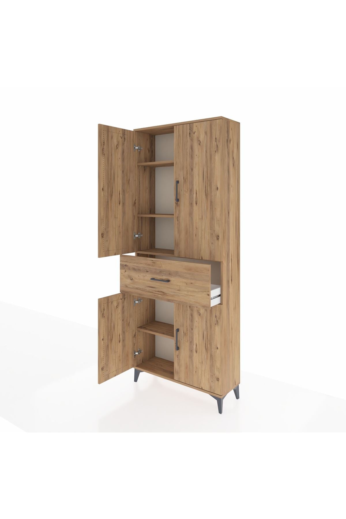 Arges Dolap 4 Raflı Tek Çekmeceli 4 Kapaklı 88x30x221 - S30M154V9A