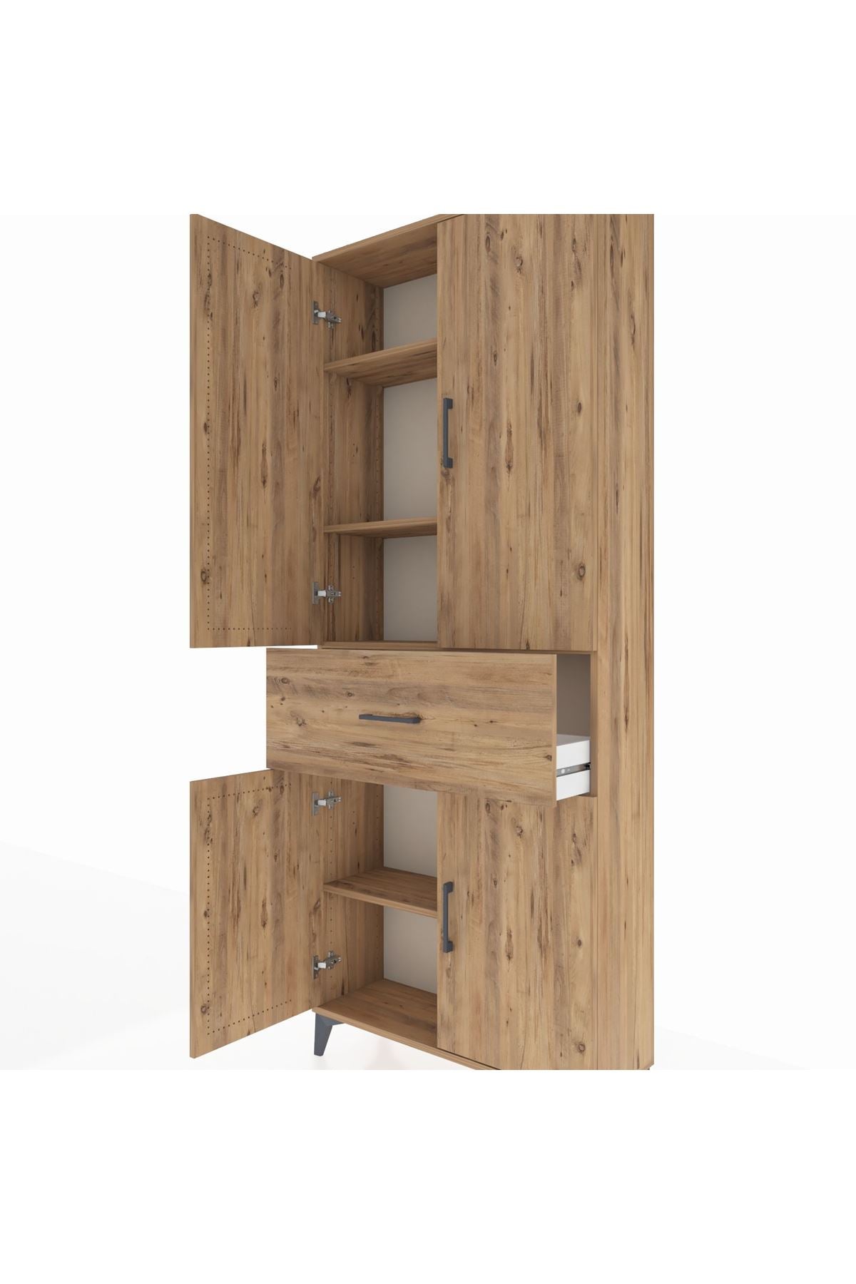 Arges Dolap 4 Raflı Tek Çekmeceli 4 Kapaklı 88x30x221 - S30M154V9A