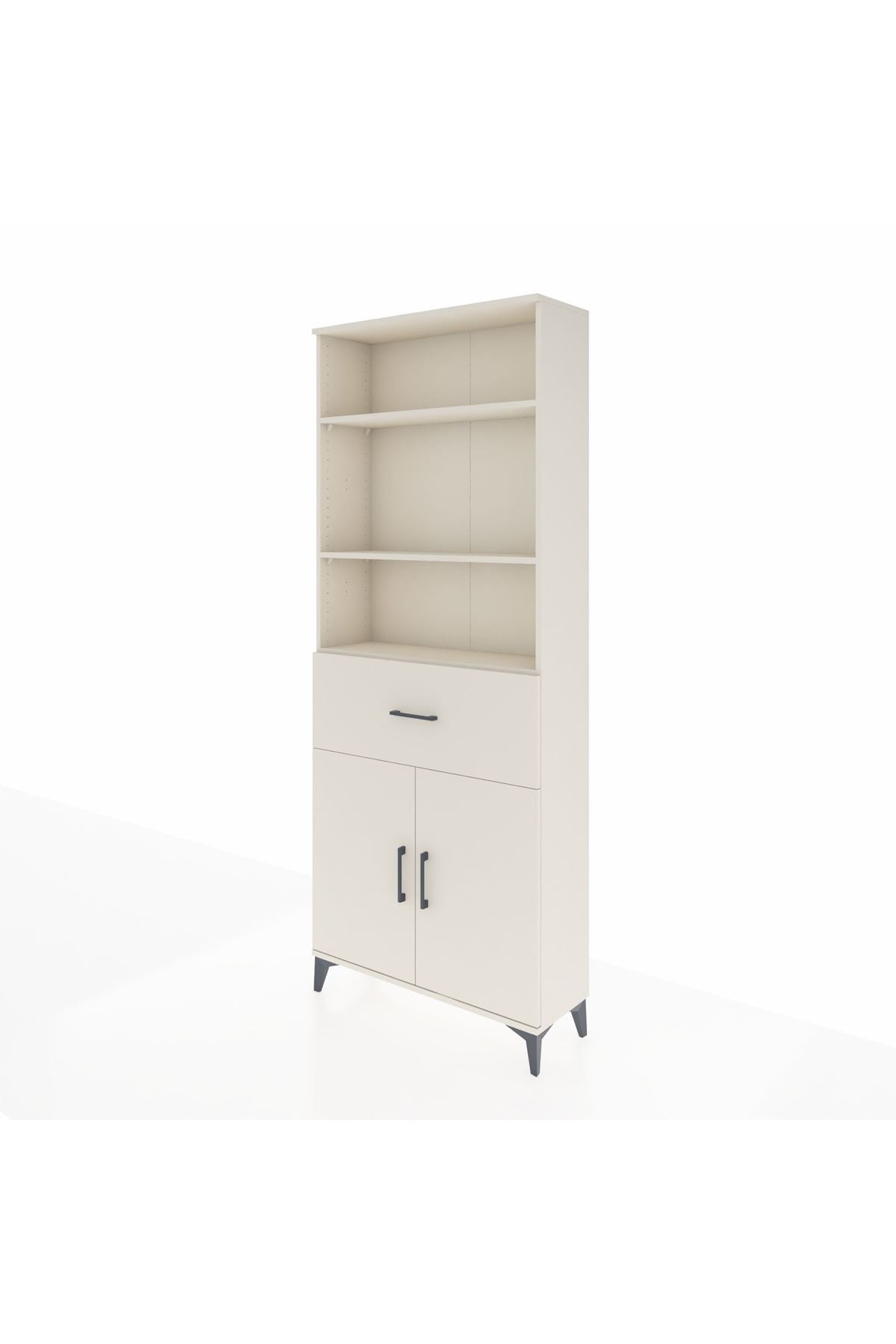 Arges Dolap 4 Raflı Tek Çekmeceli 2 Kapaklı 88x30x221 - S30M155V1A