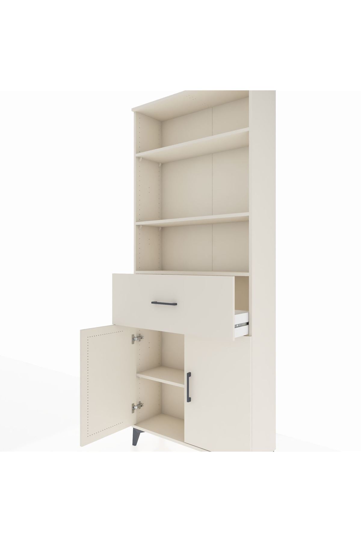 Arges Dolap 4 Raflı Tek Çekmeceli 2 Kapaklı 88x30x221 - S30M155V1A