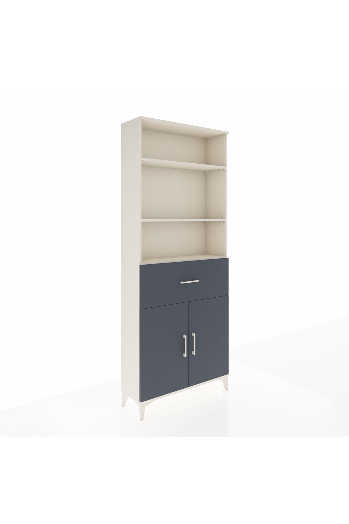 Arges Dolap 4 Raflı Tek Çekmeceli 2 Kapaklı 88x30x221 - S30M155V2A