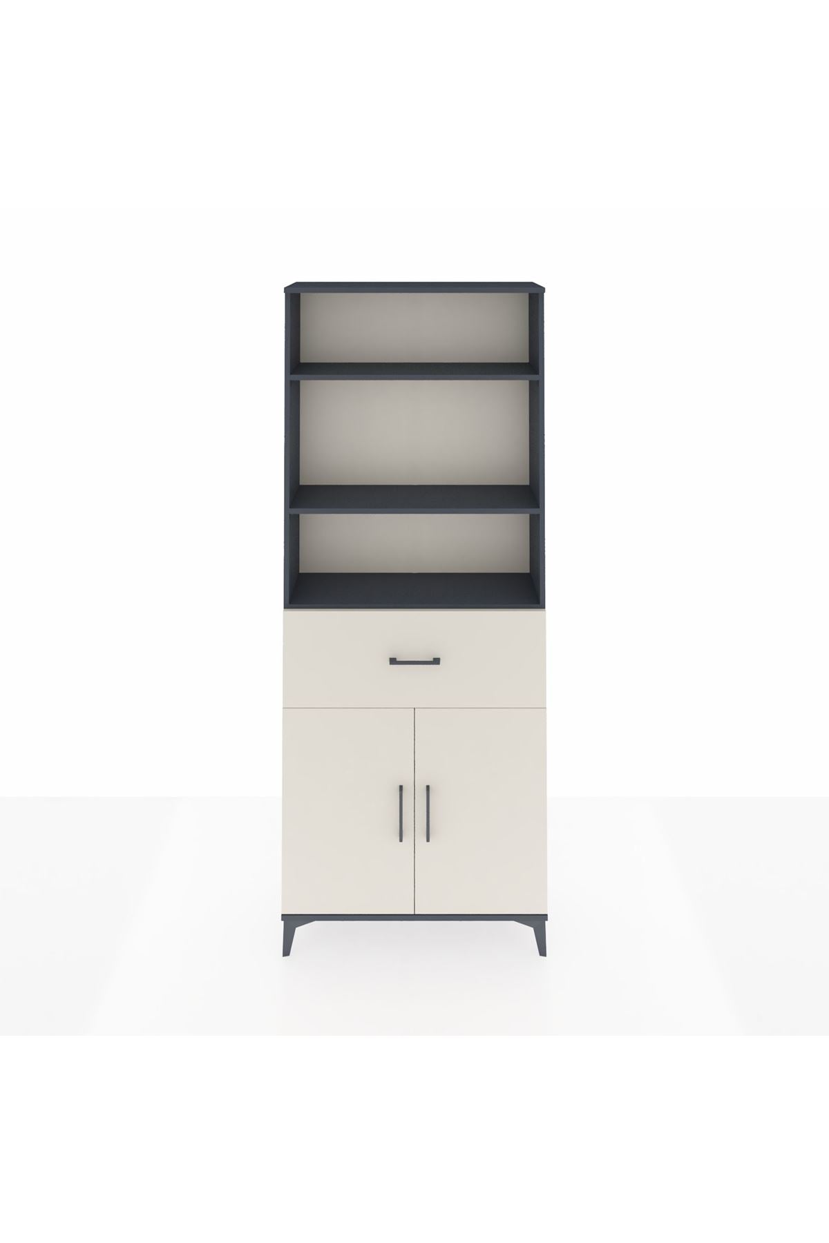 Arges Dolap 4 Raflı Tek Çekmeceli 2 Kapaklı 88x30x221 - S30M155V4A