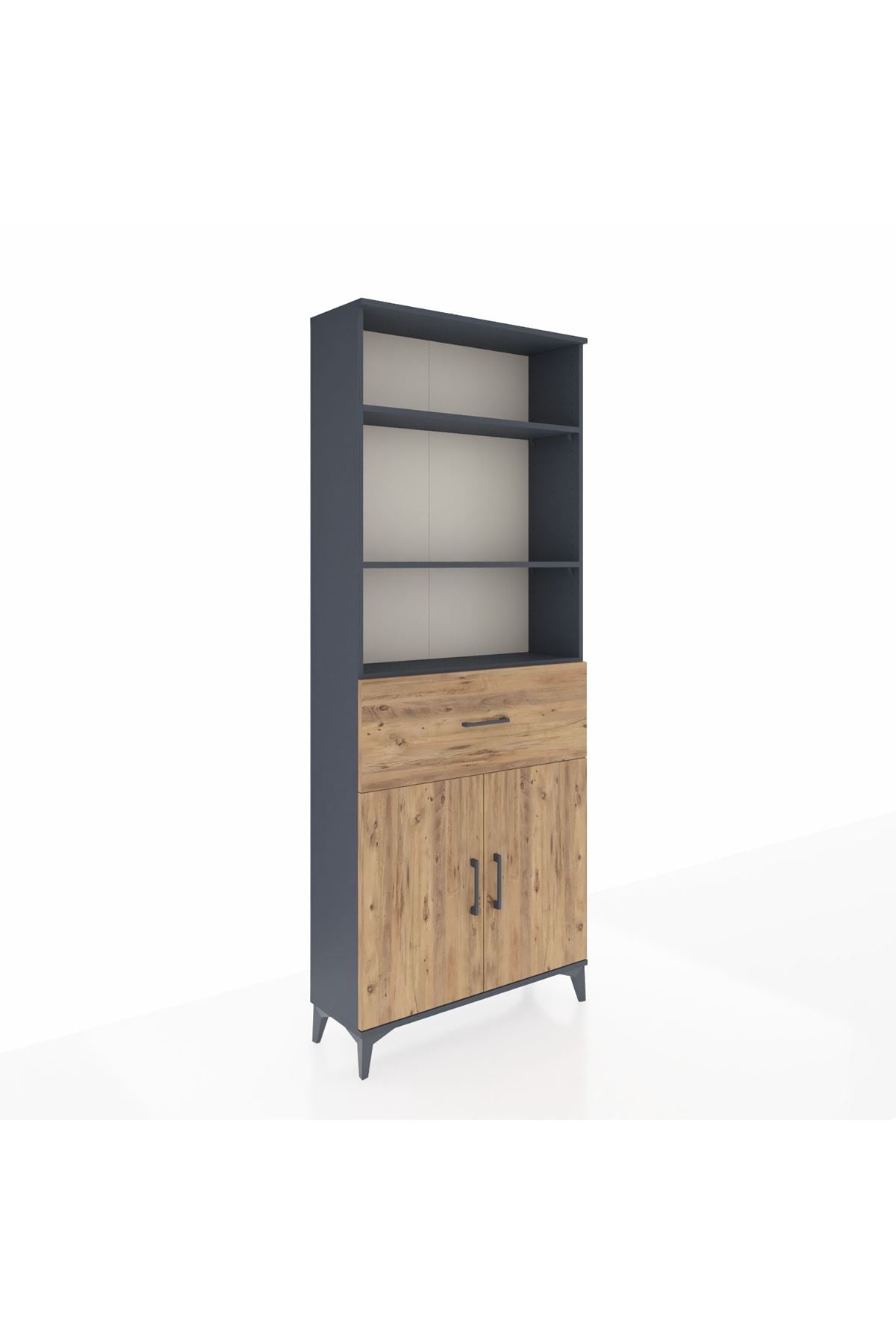 Arges Dolap 4 Raflı Tek Çekmeceli 2 Kapaklı 88x30x221 - S30M155V6A