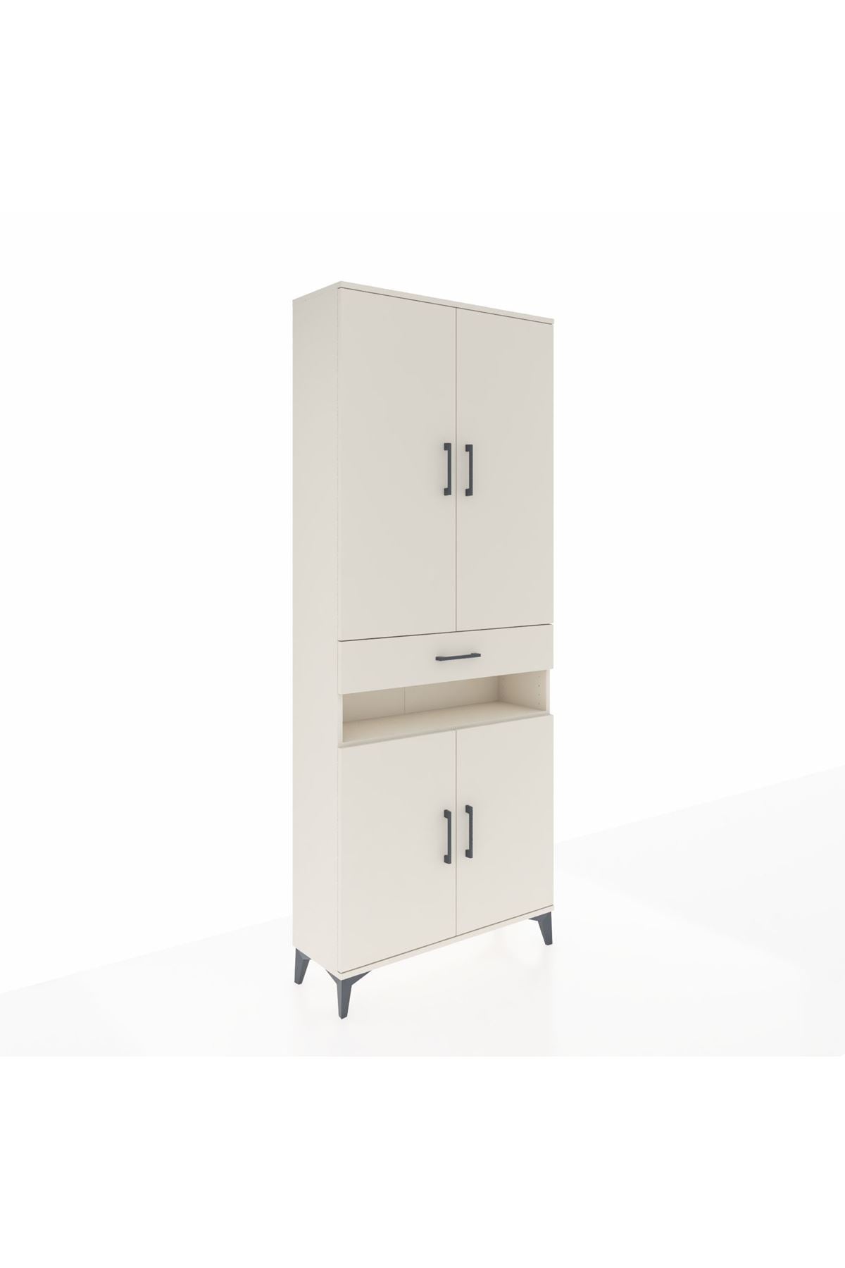 Arges Dolap 5 Raflı Tek Çekmeceli 4 Kapaklı 88x30x221 - S30M157V1A