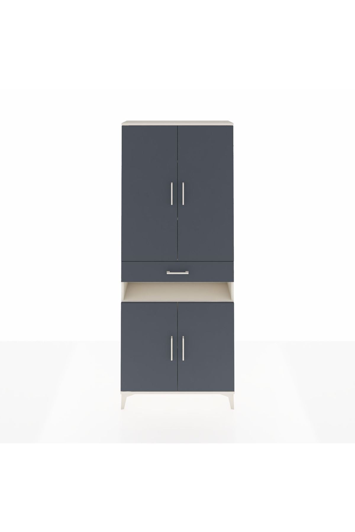 Arges Dolap 5 Raflı Tek Çekmeceli 4 Kapaklı 88x30x221 - S30M157V2A