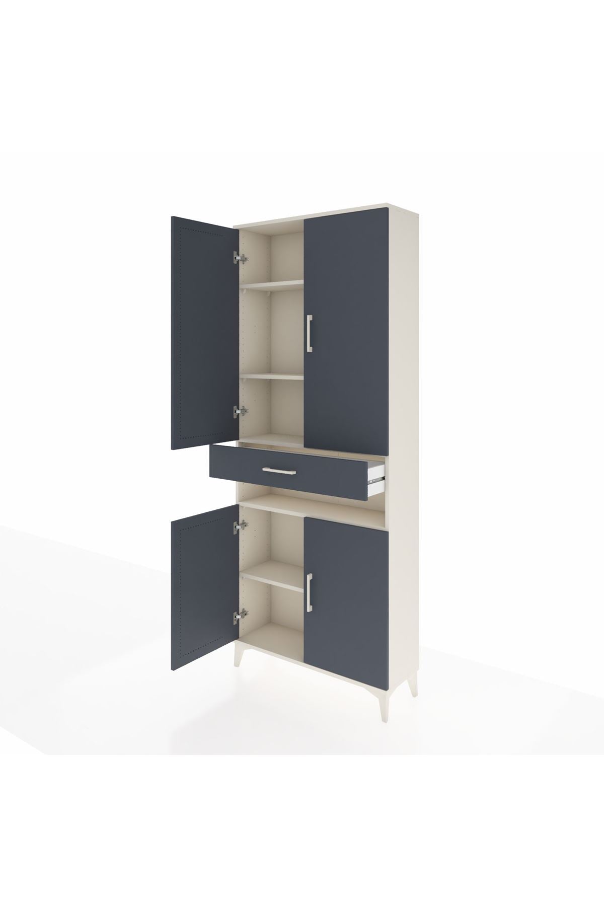 Arges Dolap 5 Raflı Tek Çekmeceli 4 Kapaklı 88x30x221 - S30M157V2A