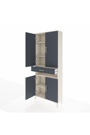 Arges Dolap 5 Raflı Tek Çekmeceli 4 Kapaklı 88x30x221 - S30M157V2A