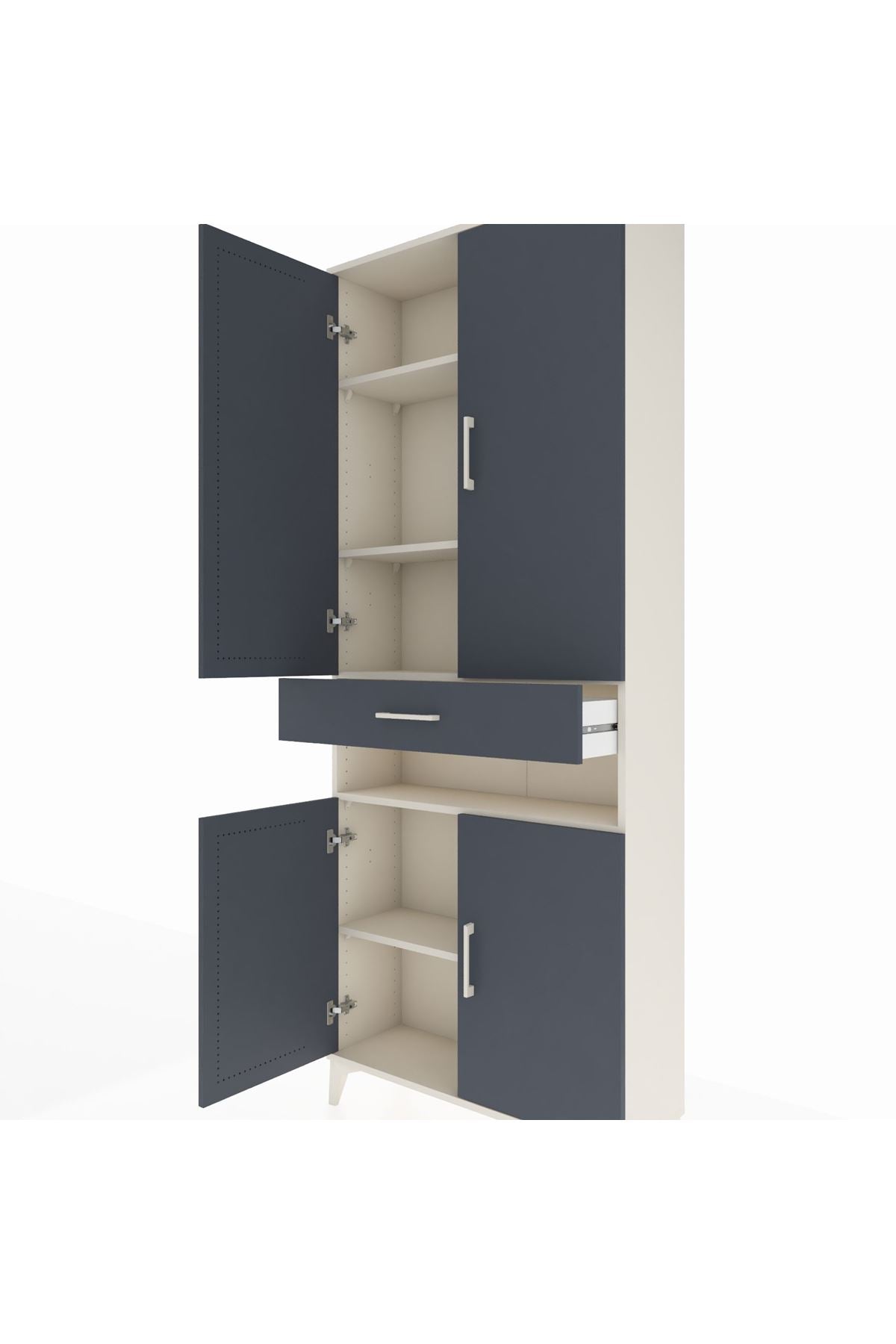 Arges Dolap 5 Raflı Tek Çekmeceli 4 Kapaklı 88x30x221 - S30M157V2A