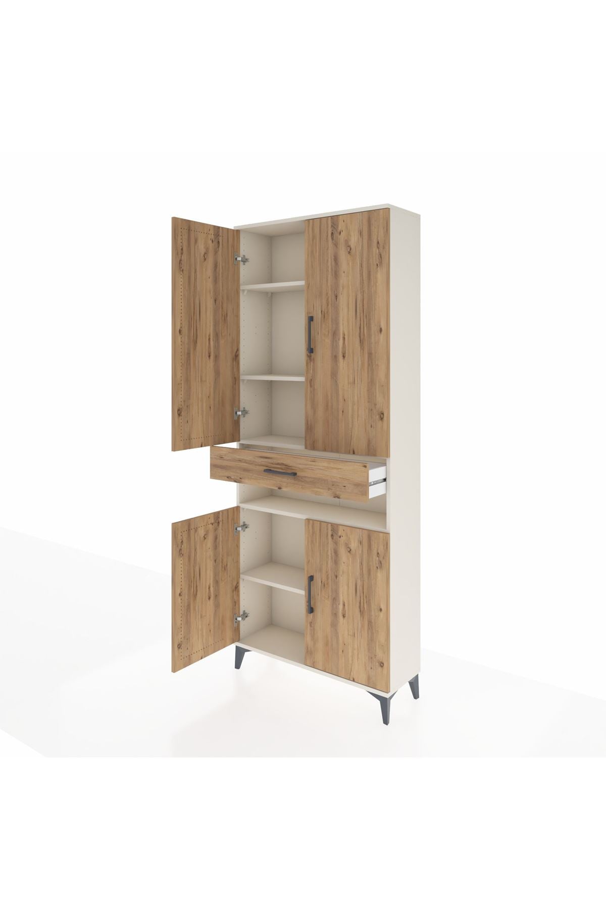 Arges Dolap 5 Raflı Tek Çekmeceli 4 Kapaklı 88x30x221 - S30M157V3A