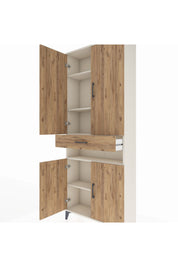 Arges Dolap 5 Raflı Tek Çekmeceli 4 Kapaklı 88x30x221 - S30M157V3A