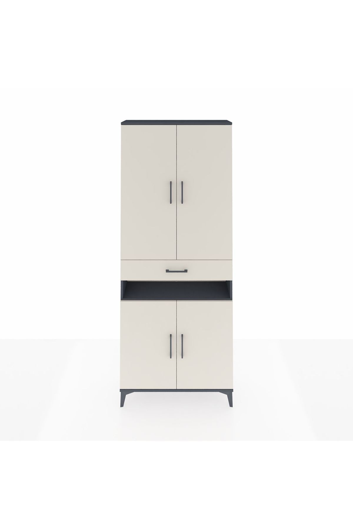 Arges Dolap 5 Raflı Tek Çekmeceli 4 Kapaklı 88x30x221 - S30M157V4A