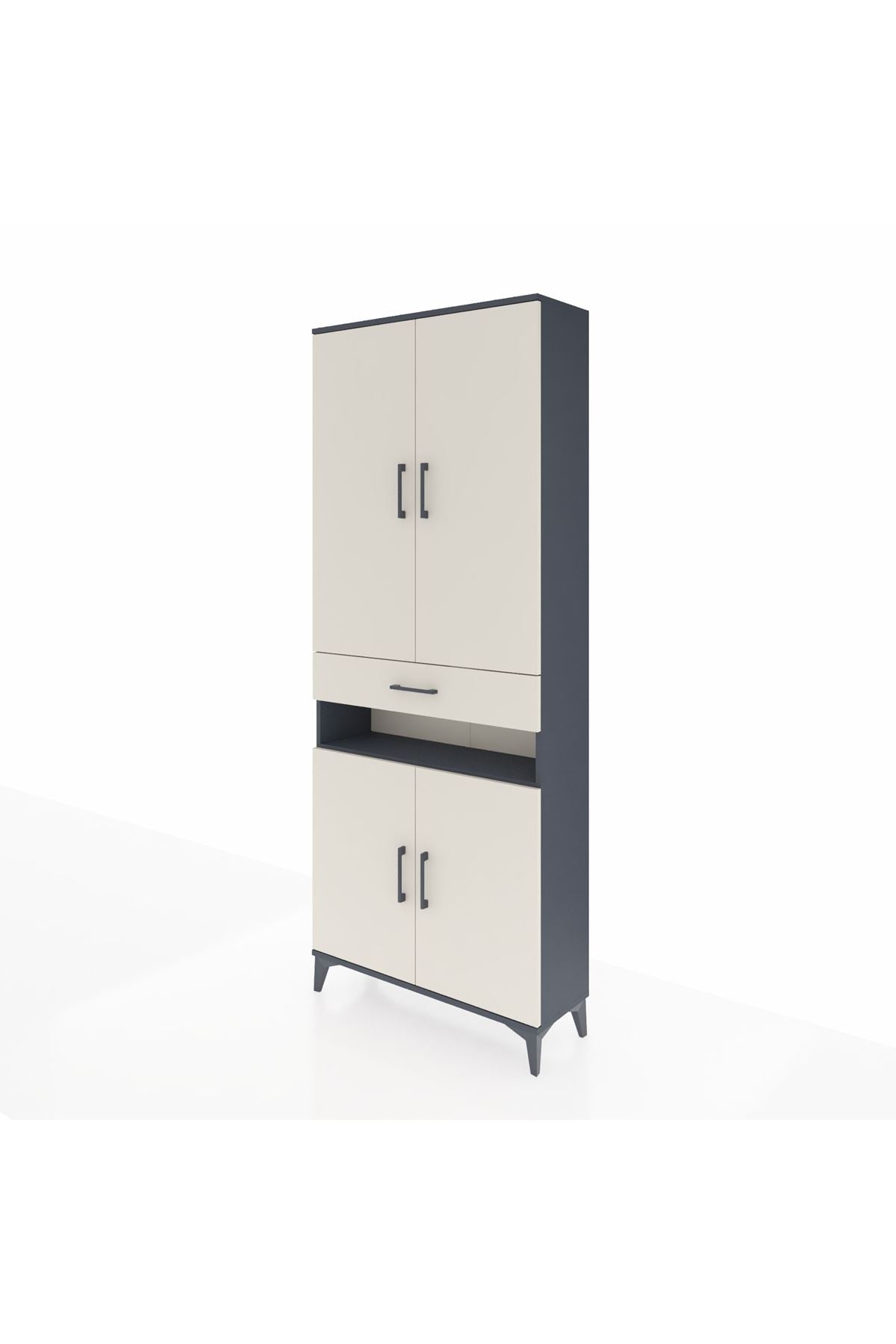 Arges Dolap 5 Raflı Tek Çekmeceli 4 Kapaklı 88x30x221 - S30M157V4A