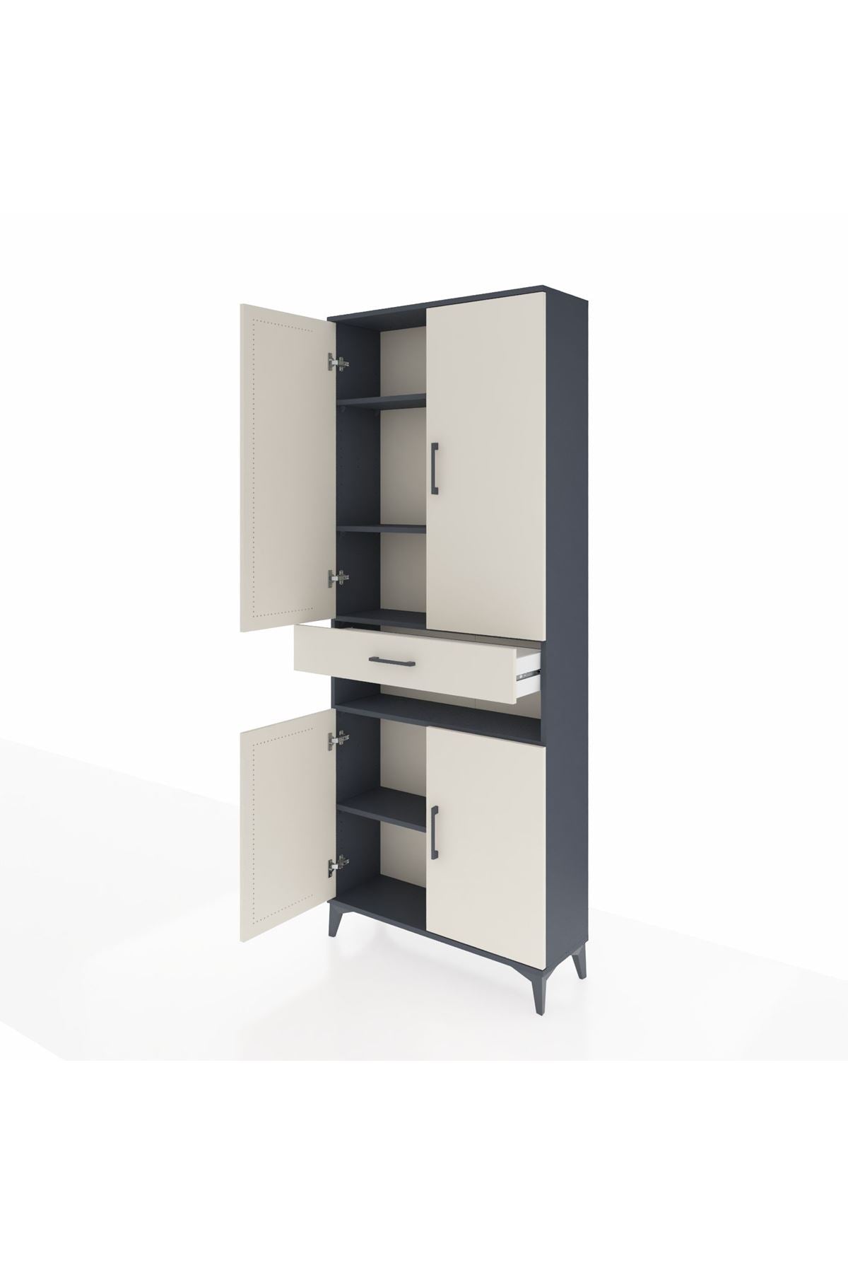 Arges Dolap 5 Raflı Tek Çekmeceli 4 Kapaklı 88x30x221 - S30M157V4A